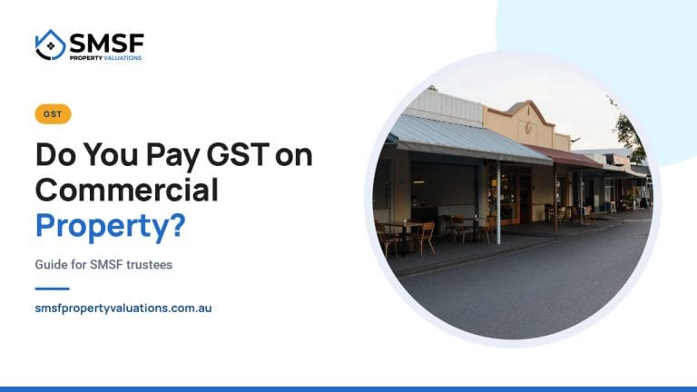 Do You Pay GST on Commercial Property? A strip of shops and a cafe on a high street. SMSF Property Valuations