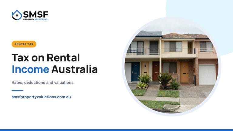Tax on Rental Income Australia. A row of townhouses on a suburban street. SMSF Property Valuations